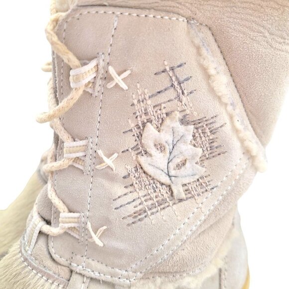 Vintage Tecnica Scandia Apres Ski Goat Hair Fur Leaf Boots EU 38.5 Made in Italy - Picture 4 of 14